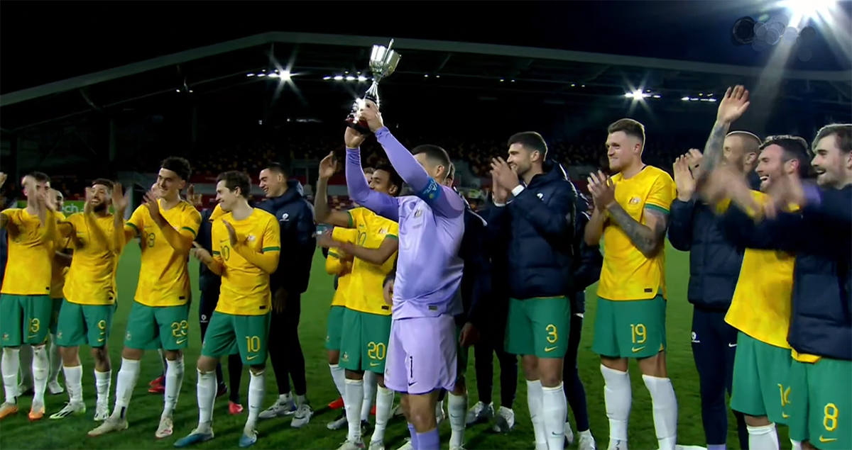 Australia take Soccer Ashes Trophy with 2-0 win ag